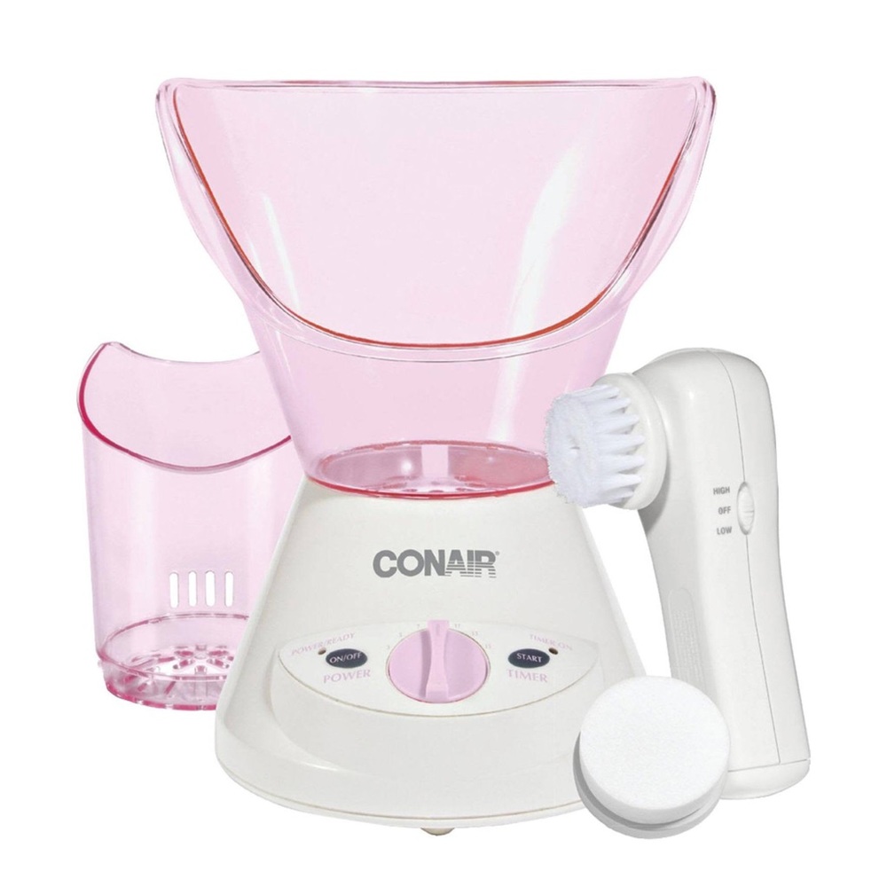NEW Conair Warm Steam Facial Sauna with Facial Brush Pink New in Box